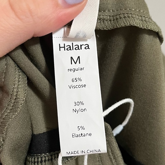 Halara Flex Midrise Drawstring Side Pocket Ankle Length Work Tapered Pant Green - Picture 14 of 15